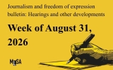Aug. 31, 2026: Freedom of expression cases and other developments